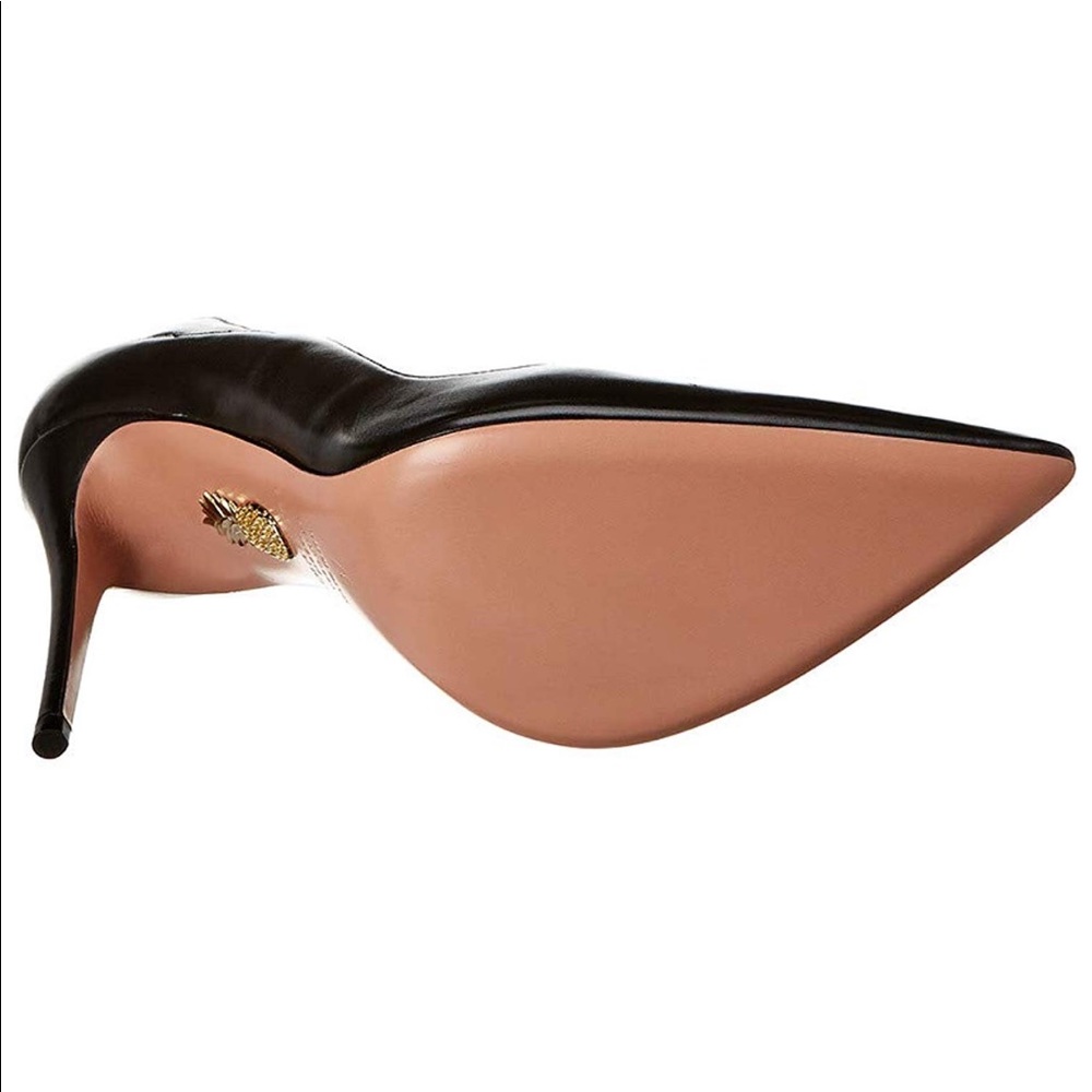 NWT Aquazurra 105 Shiva black leather pump 37.5 🍍 - Picture 3 of 9